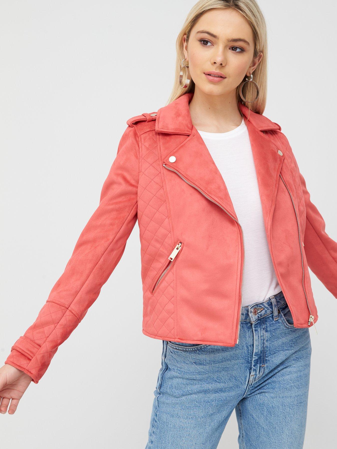 river island pink biker jacket