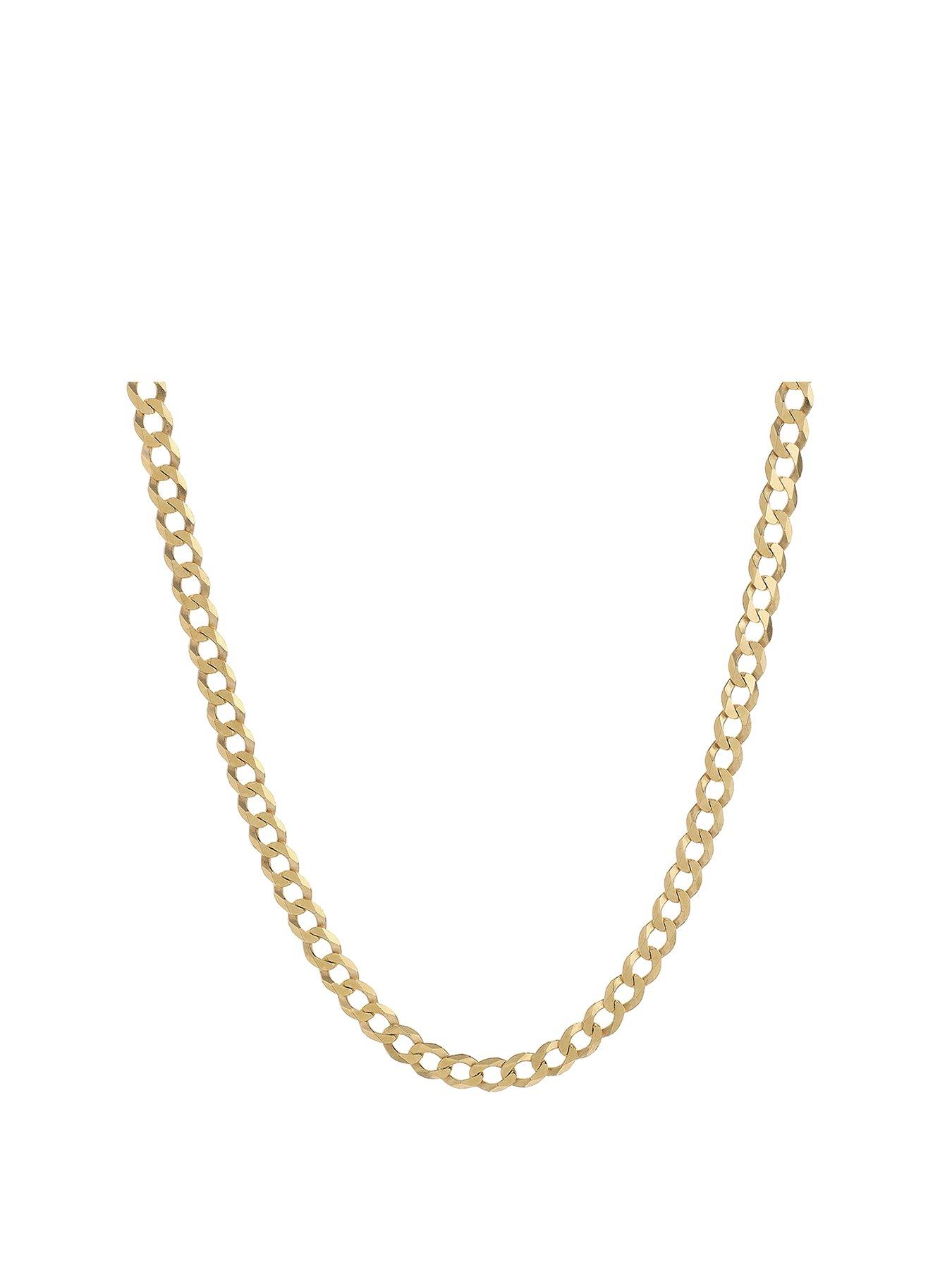 Product photograph of Love Gold 9ct Yellow Gold 1 2 Oz Solid Diamond Cut 20 Inch Curb Chain from very.co.uk