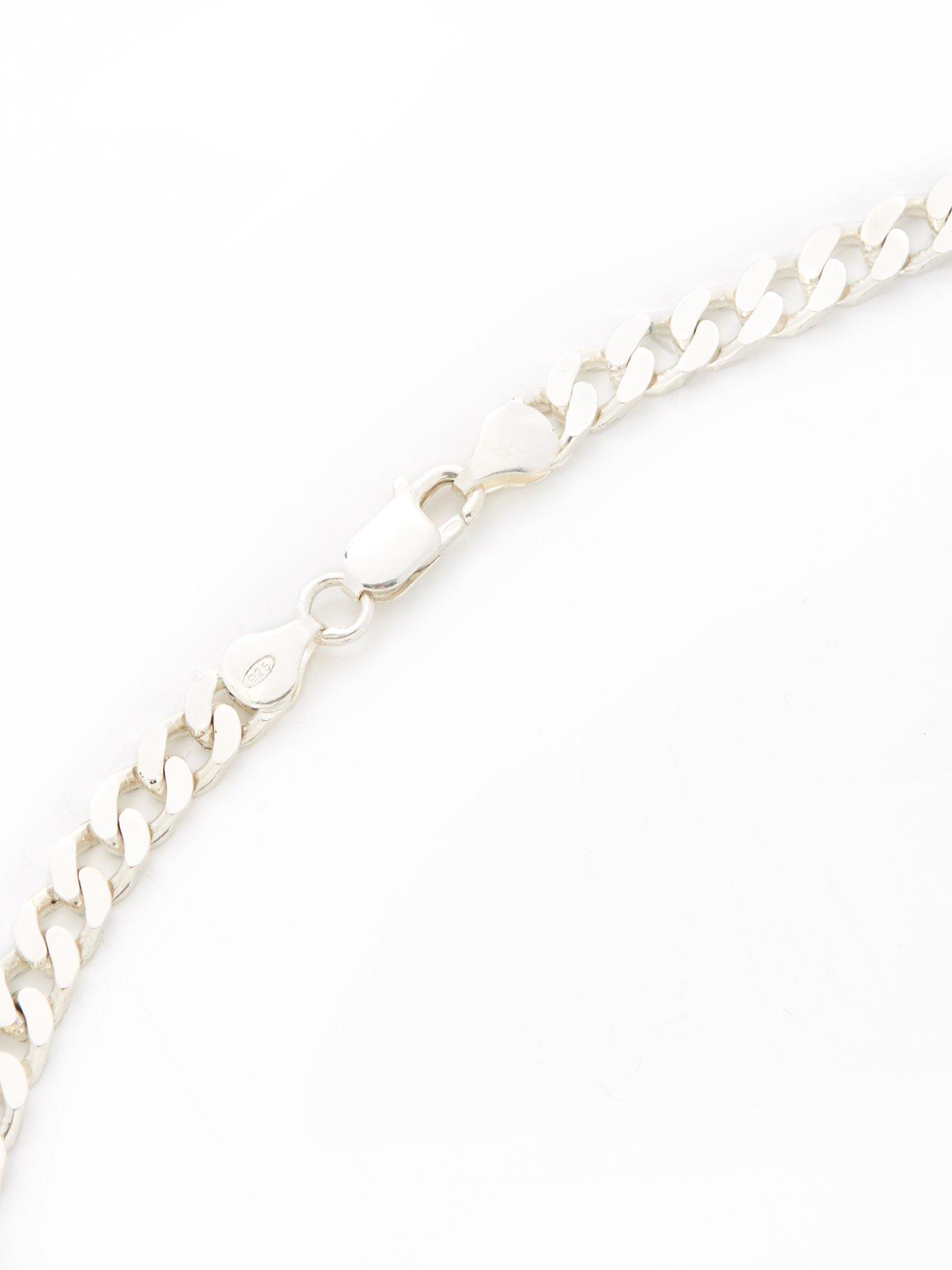 Mens 20 inch hot sale silver curb chain