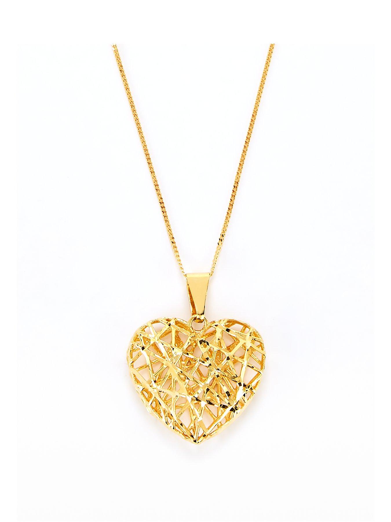 Love Gold 9Ct Gold Figaro Heart Penedant Necklace review