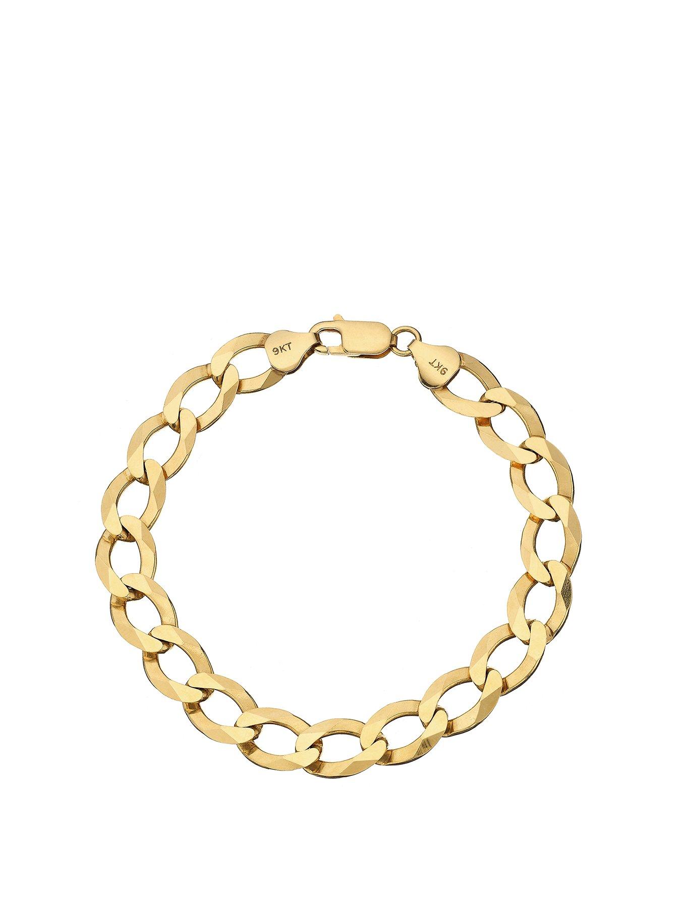 Product photograph of The Love Collection 9ct Yellow Gold 1 4oz Solid Diamond Cut from very.co.uk