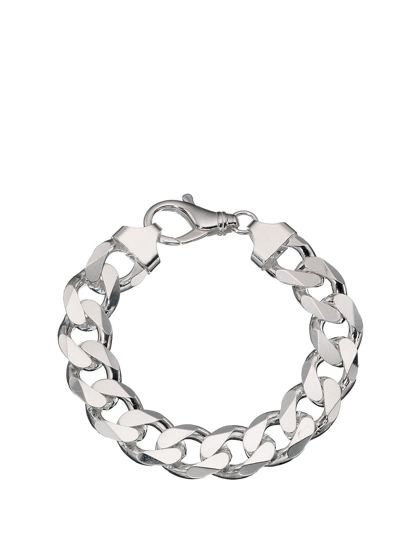 The Love Silver Collection Sterling Silver 3 Oz Solid Diamond Cut Curb