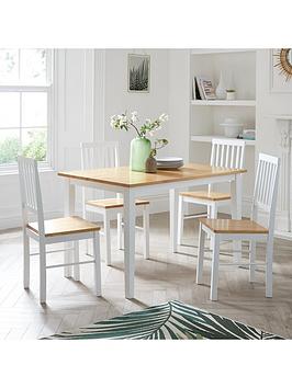 Product photograph of Everyday Michigan 120 Cm Dining Table 4 Chairs from very.co.uk