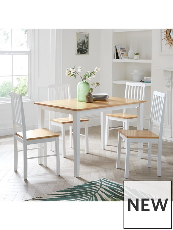 front image of everyday-michigan-120-cm-dining-table-4-chairs