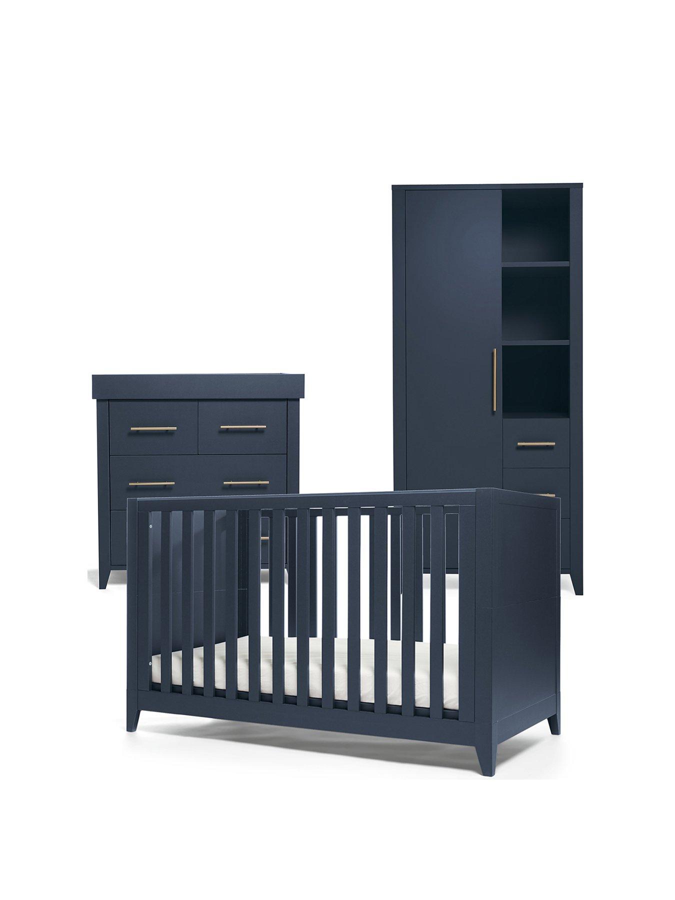 Product photograph of Mamas Papas Melfi Cot Bed Dresser Changer And Storage Wardrobe - Midnight Blue from very.co.uk