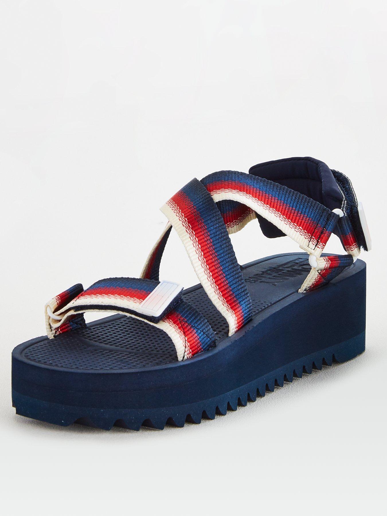 tommy jeans technical navy platform sandals