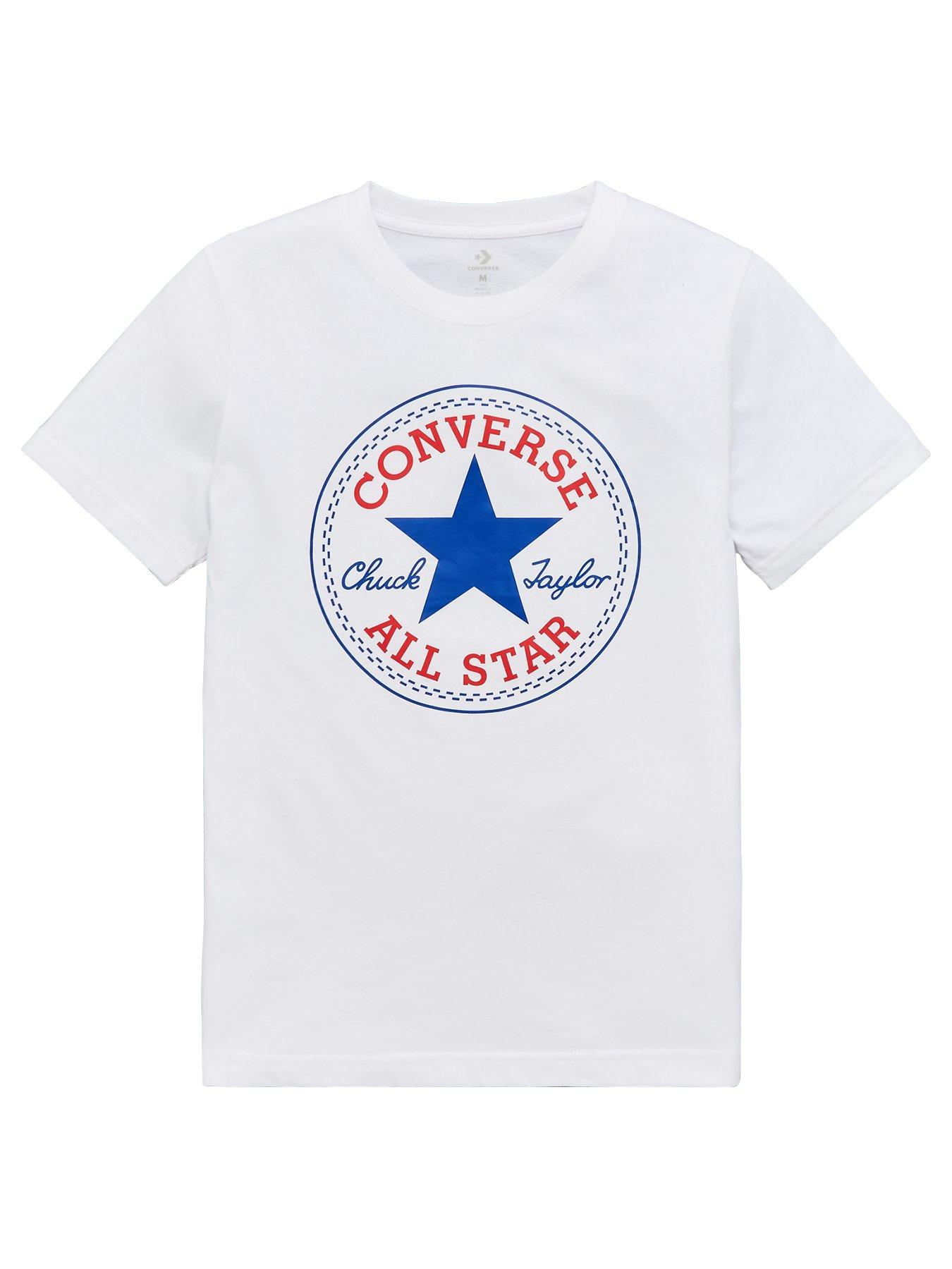 Converse Childrens Core Chuck Patch Tee - White | very.co.uk