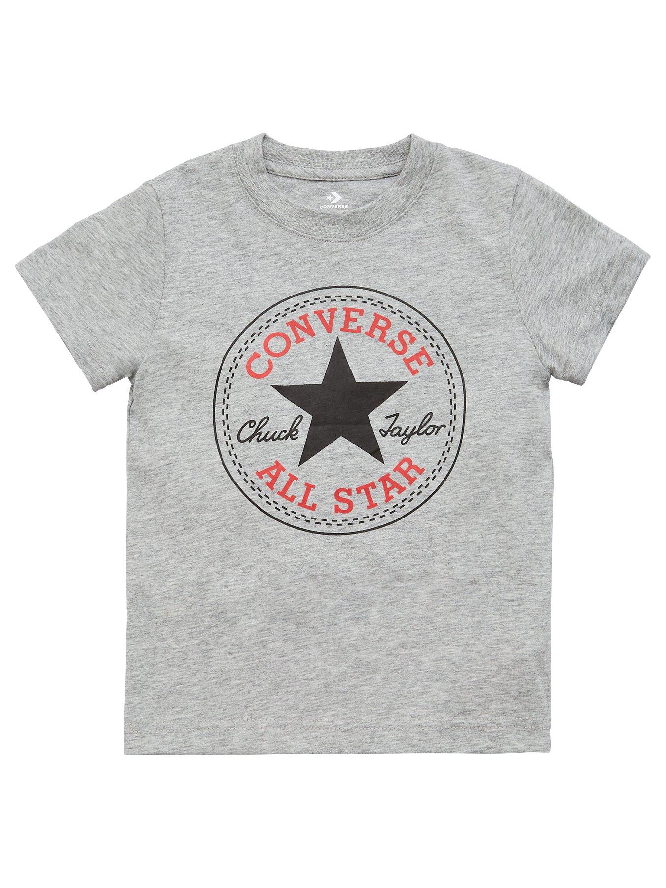 Converse Grey Patch Chuck Boys T-Shirt - Kids Dark