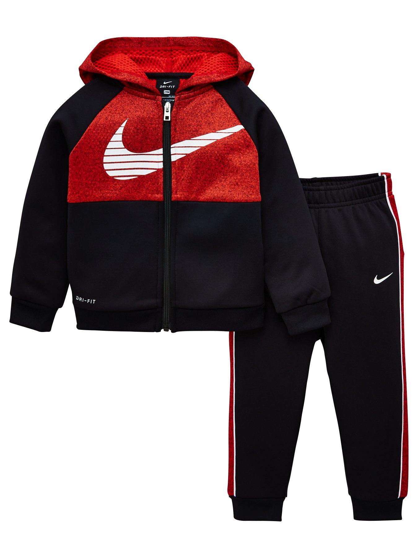 Nike Younger Boys Colorblocked HTR Therma Tracksuit Set - Black | very ...