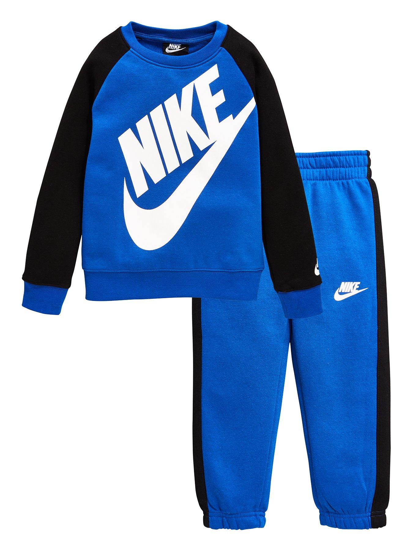 Nike Younger Boys Oversized Futura Crew Set - Blue | very.co.uk