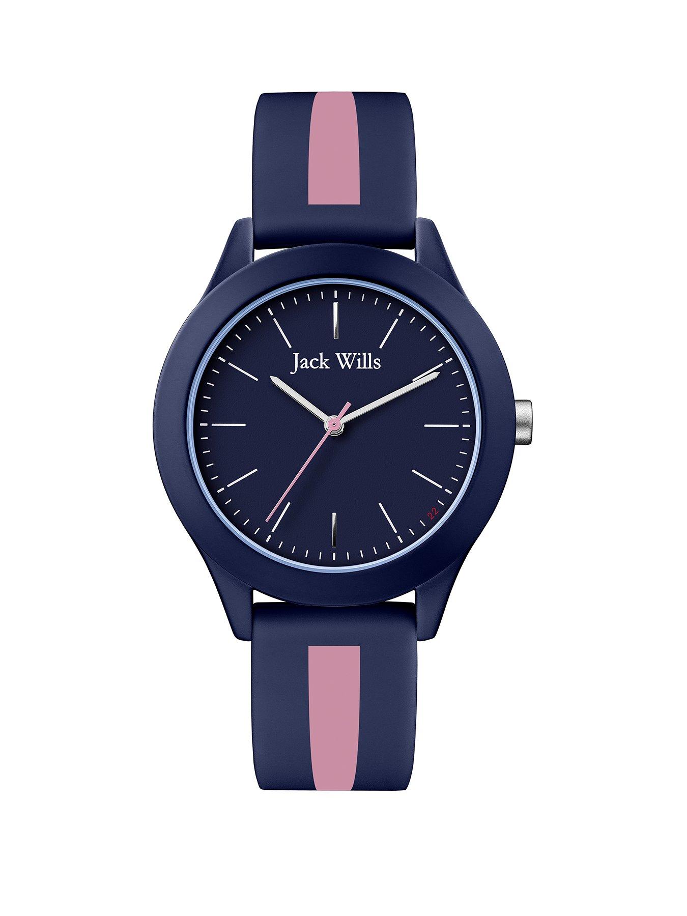 Jack Wills Unisex Blue Dial Blue And Pink Strip Strap Watch review