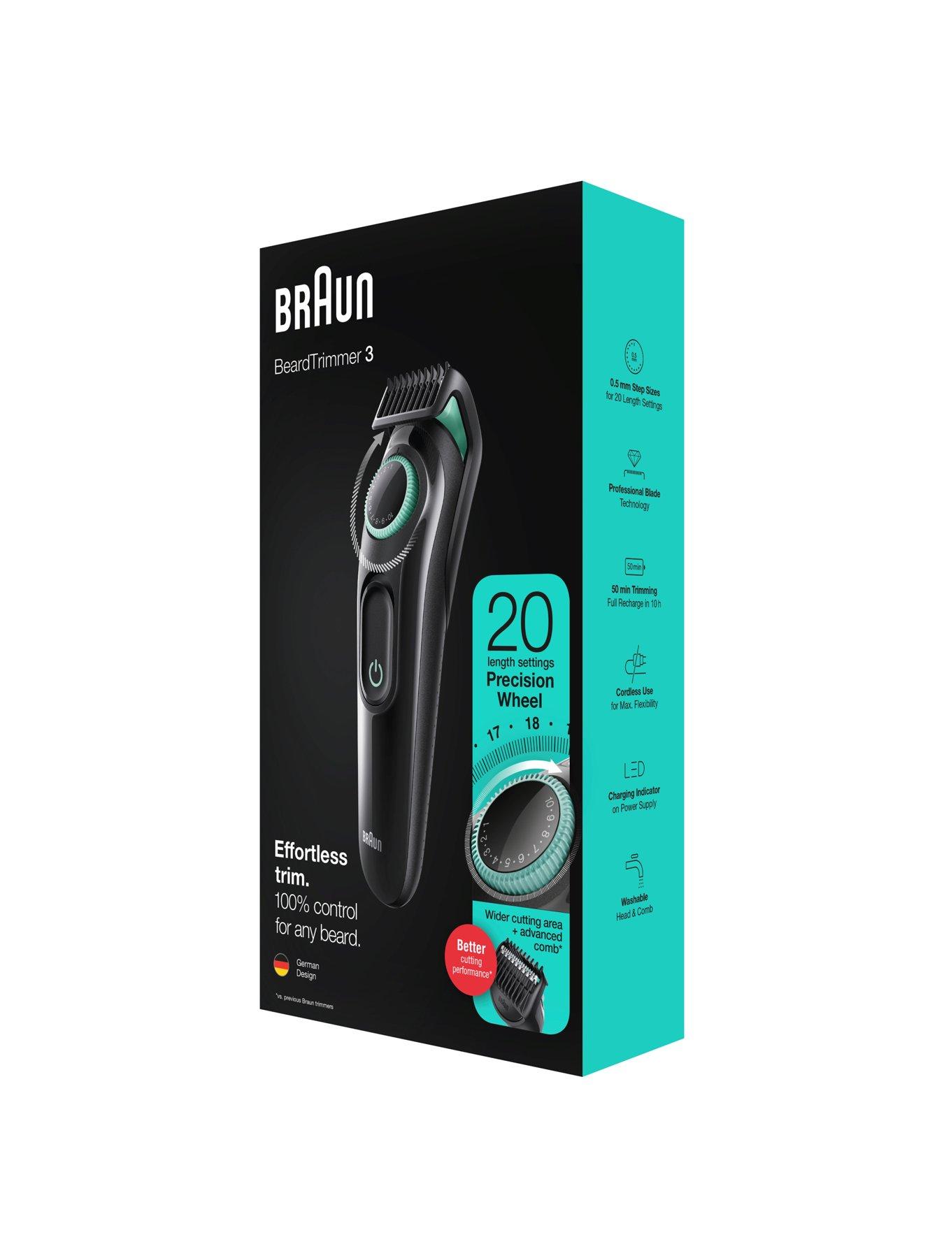 braun bt3221 mens rechargeable beard trimmer and hair clipper