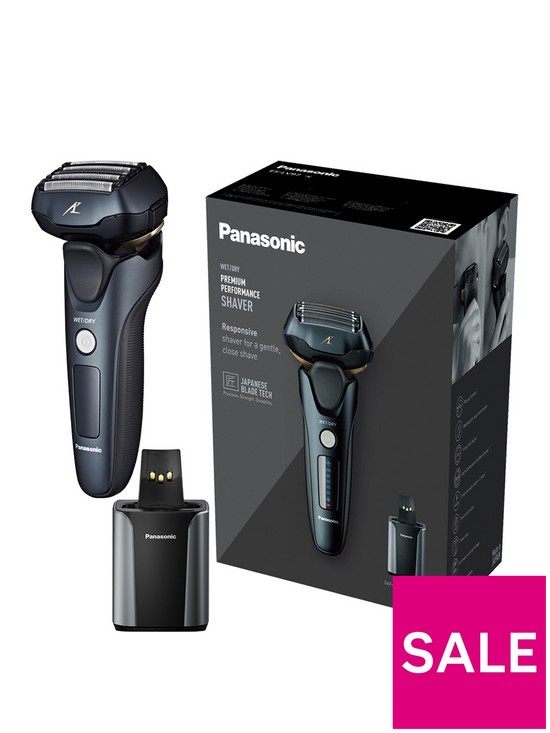 stillFront image of panasonic-es-lv97-wet-amp-dry-electric-5-blade-shaver-with-automatic-cleaning-amp-charging-stand
