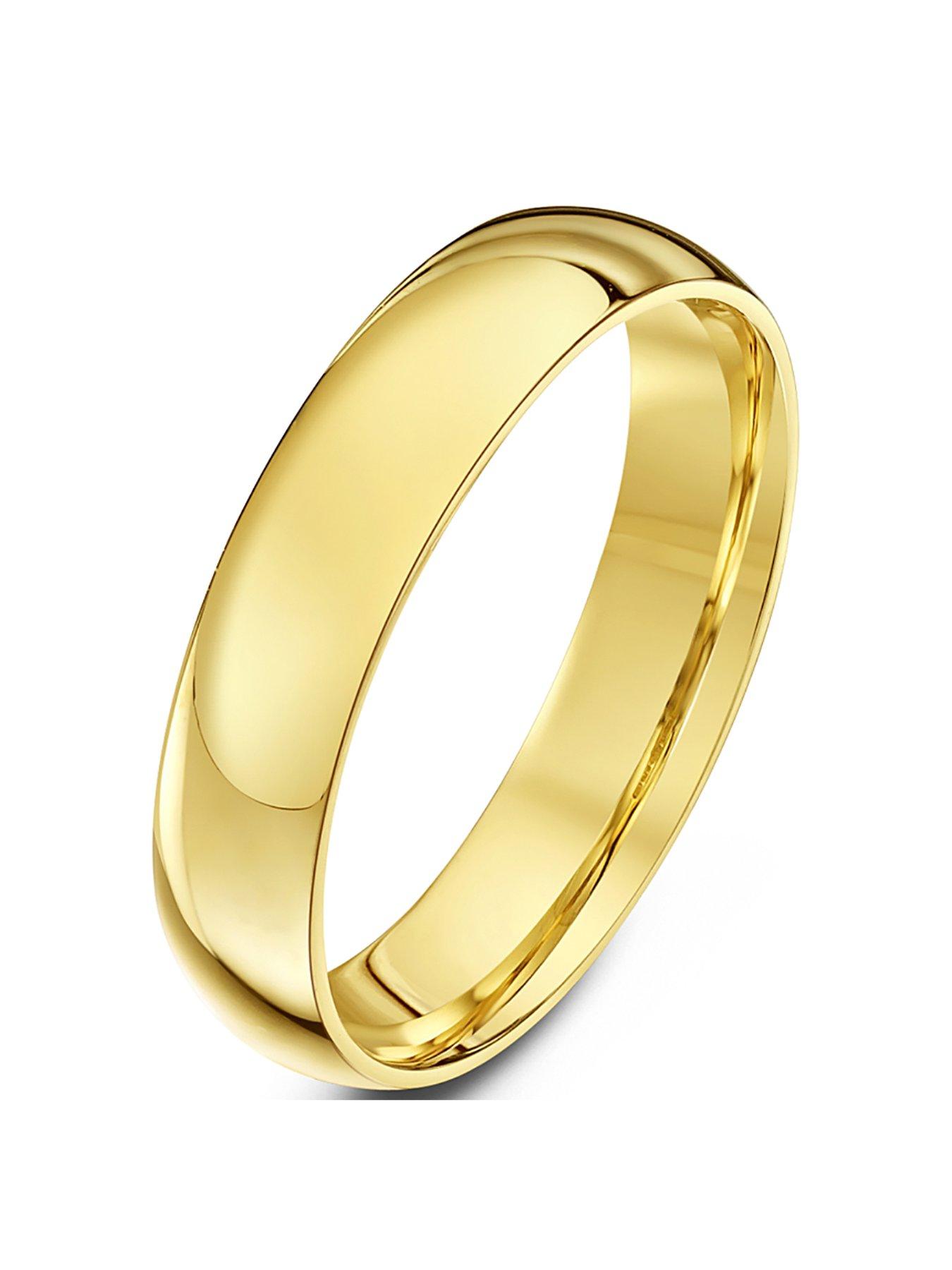 Product photograph of The Love Collection 9ct Yellow Gold 4mm Light Court Band from very.co.uk