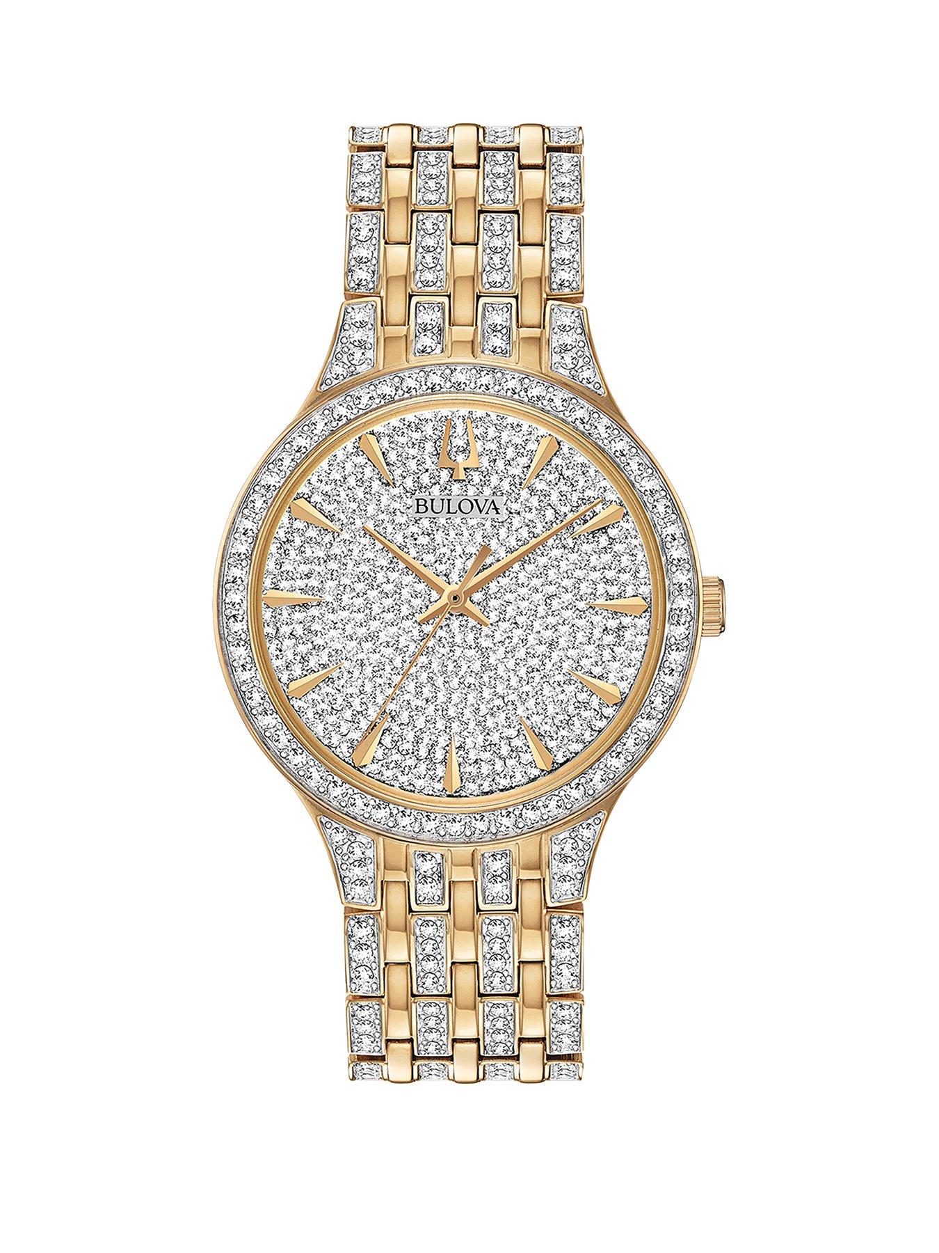 Bulova Crystal Bicolour Stainless Steel Bracelet With Crystal Dial Ladies Watch review