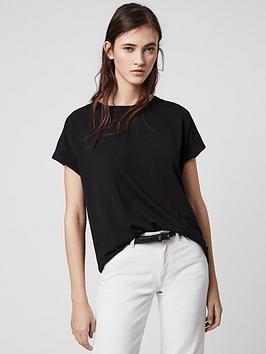 AllSaints Imogen Boyfriend Fit T-shirt - Black | very.co.uk