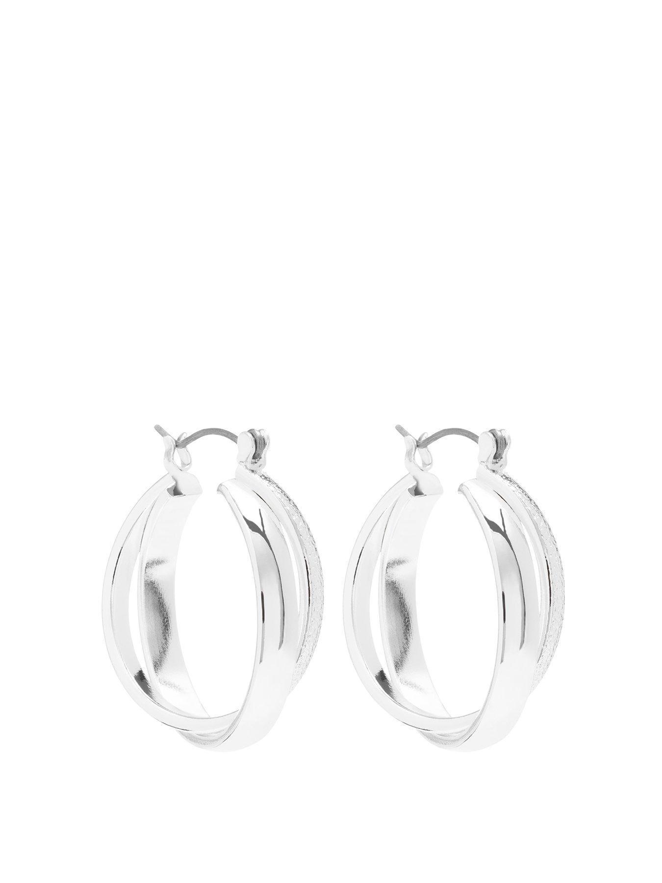 Mood Silver Plated Crossover Polish Hoop Earrings review