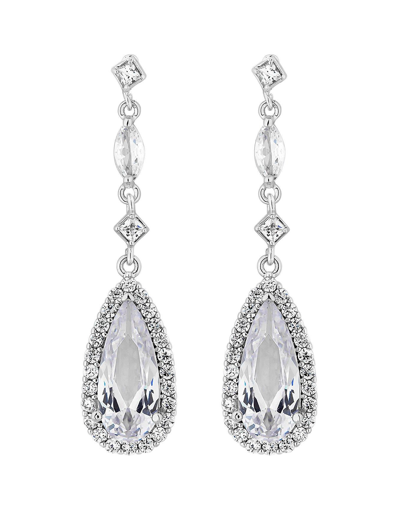 Jon Richard Jon Richard Bridal Cubic Zirconia Classic Navette Pear Drop Earrings review