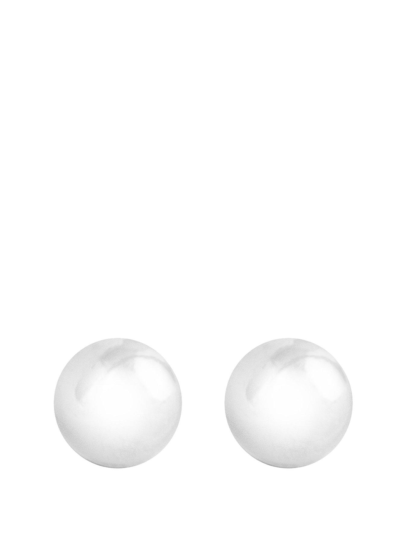 Product photograph of The Love Silver Collection Sterling Silver 5mm Ball Stud Earrings from very.co.uk