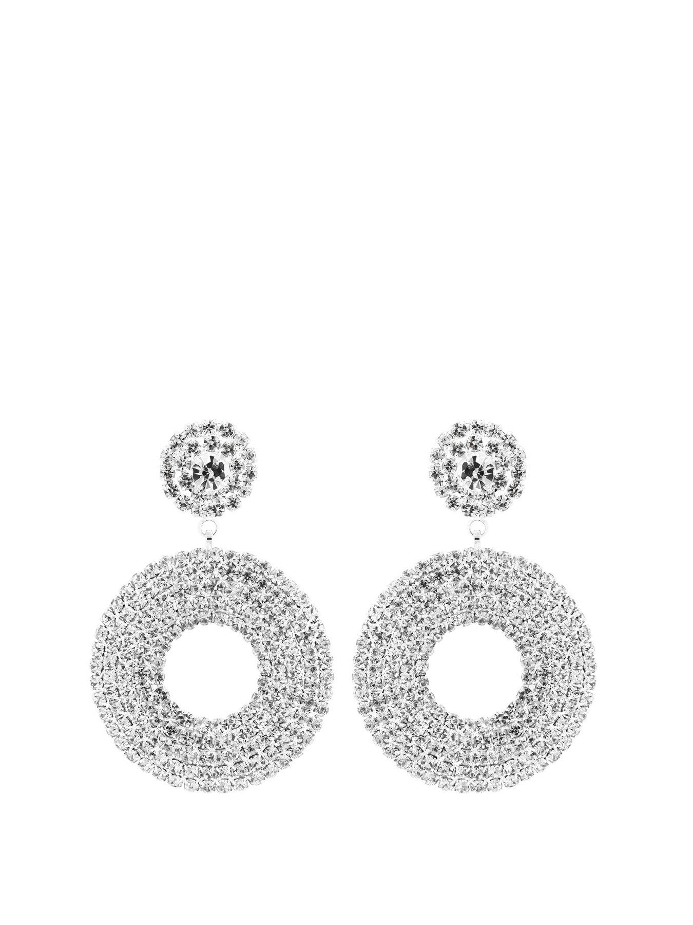 Mood Mood Silver Plated Pave Double Circle Drop Earrings review