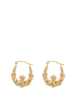 love-gold-9ct-gold-claddagh-creole-hoop-earrings