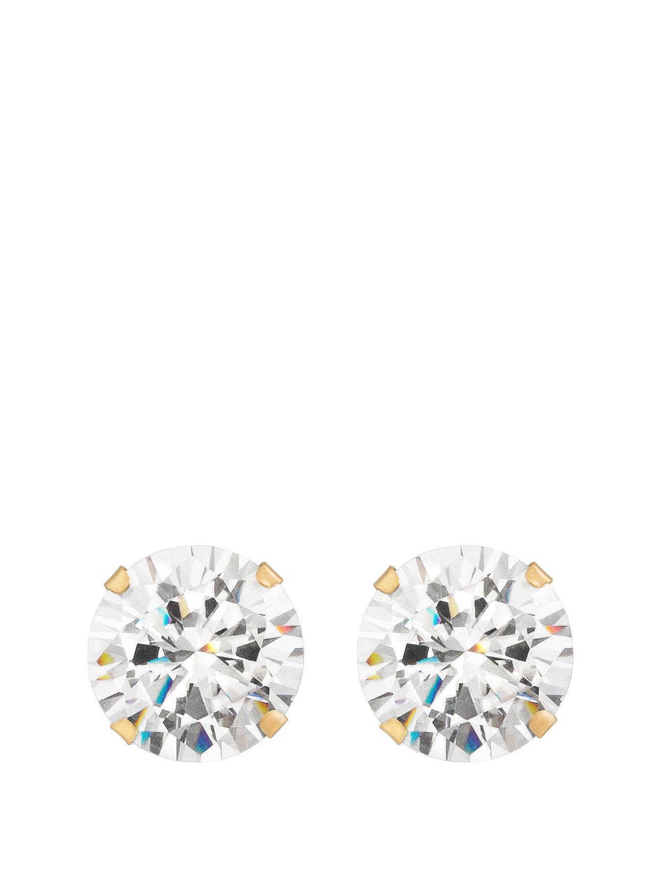 Gold cubic sales zirconia studs