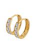  image of love-gold-9ct-gold-cubic-zirconia-huggie-hoop-earrings
