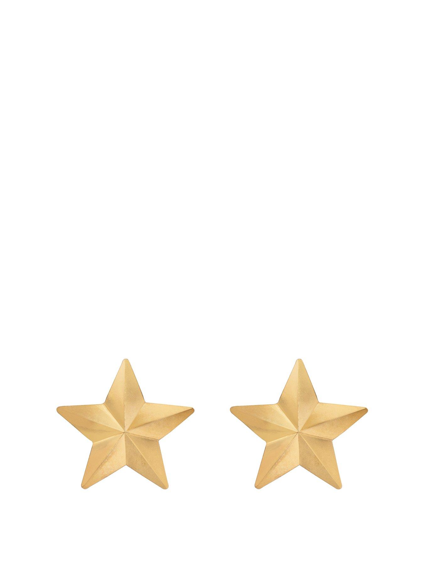 The Love Collection 9ct Gold Star Stud Earrings