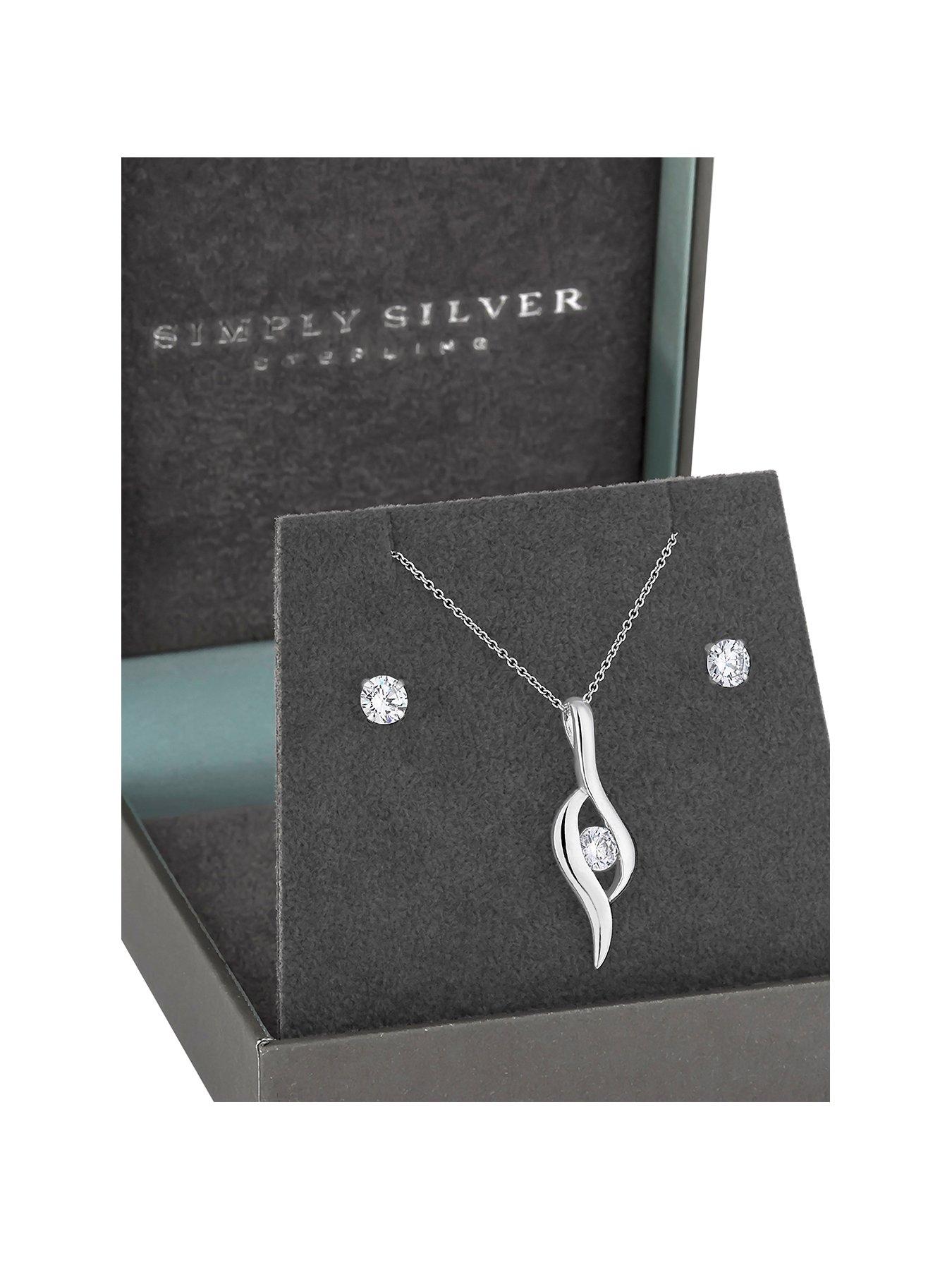 Simply Silver Simply Silver Cubic Zirconia Polished Twist Stone Jewellery Set review