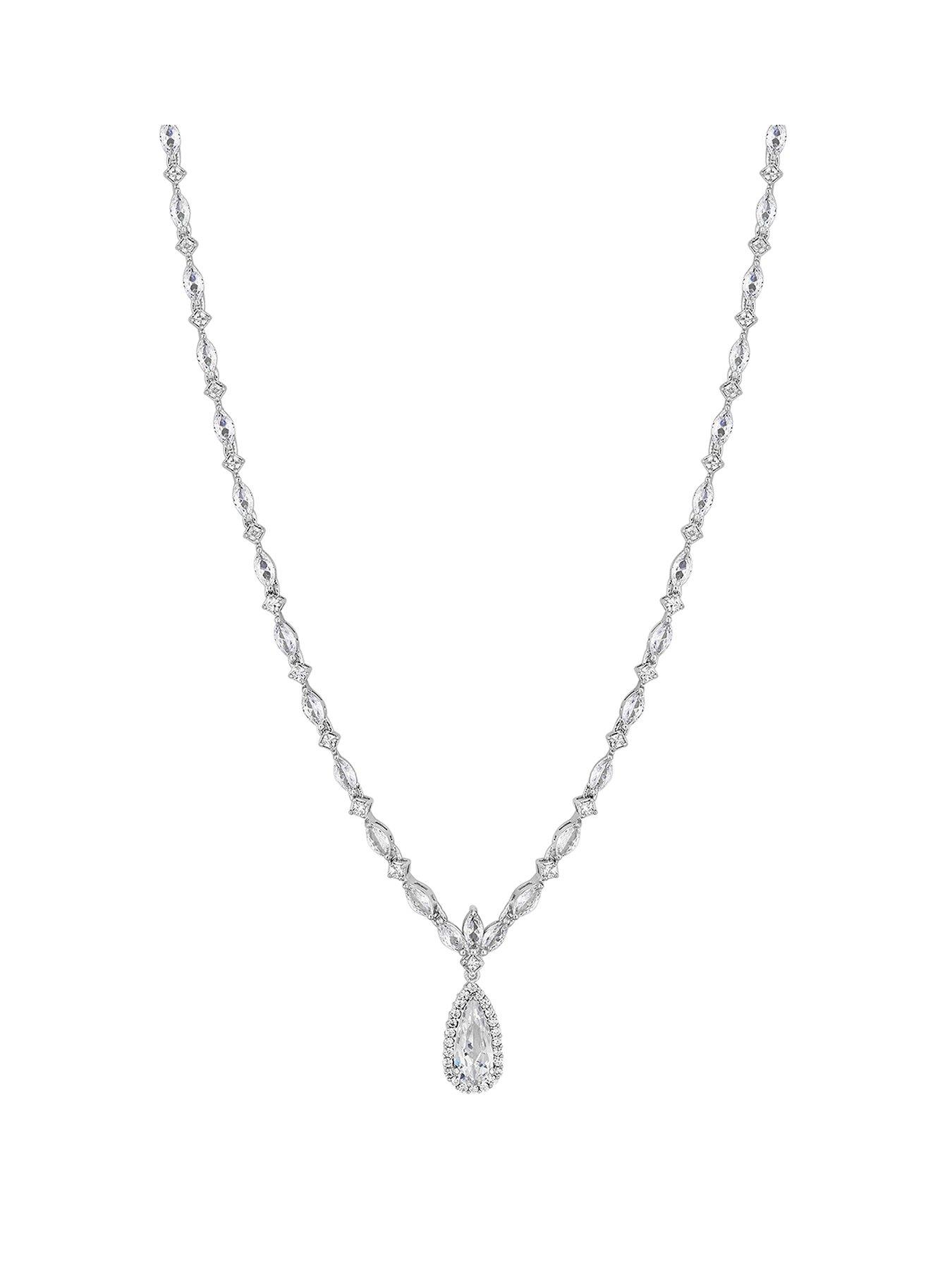 Jon Richard Jon Richard Bridal Cubic Zirconia Classic Navette Pear Drop Necklace review