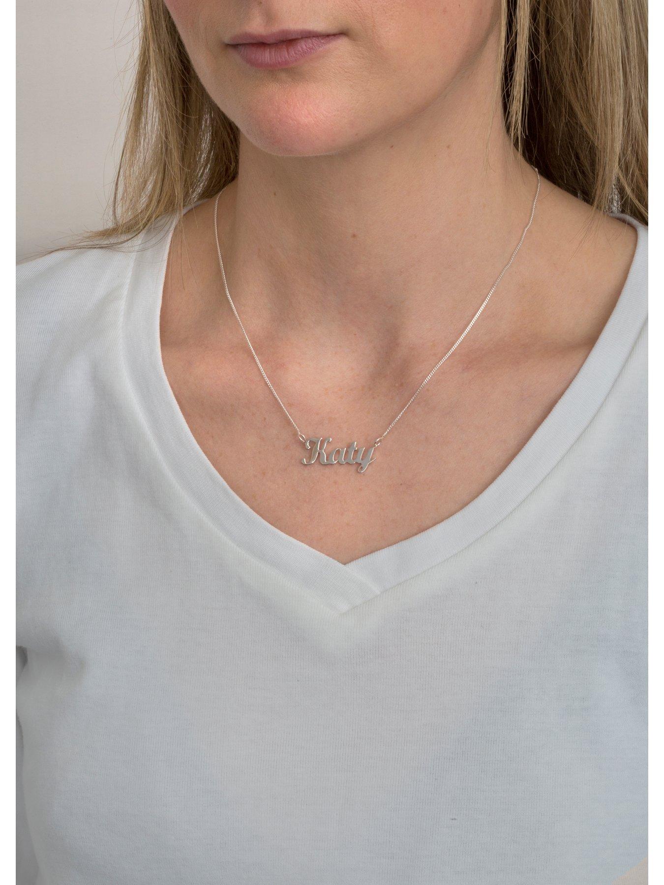 Silver script deals name necklace