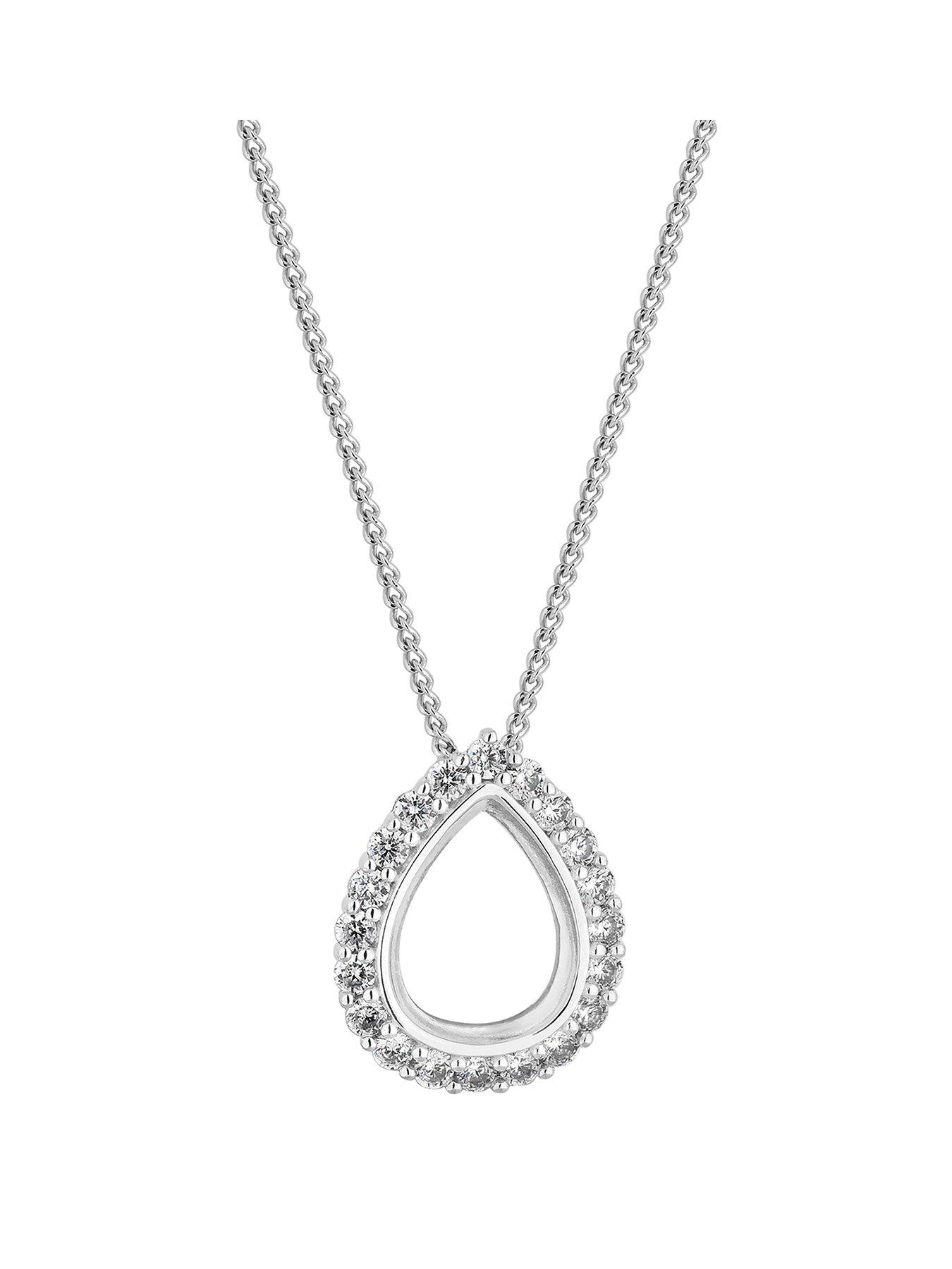 Simply Silver Simply Silver Cubic Zirconia Open Pear Pendant Necklace review