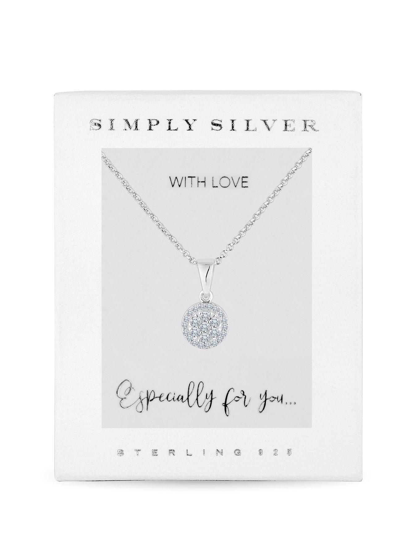 Simply Silver Simply Silver Cubic Zirconia Pave Round Pendant Necklace review