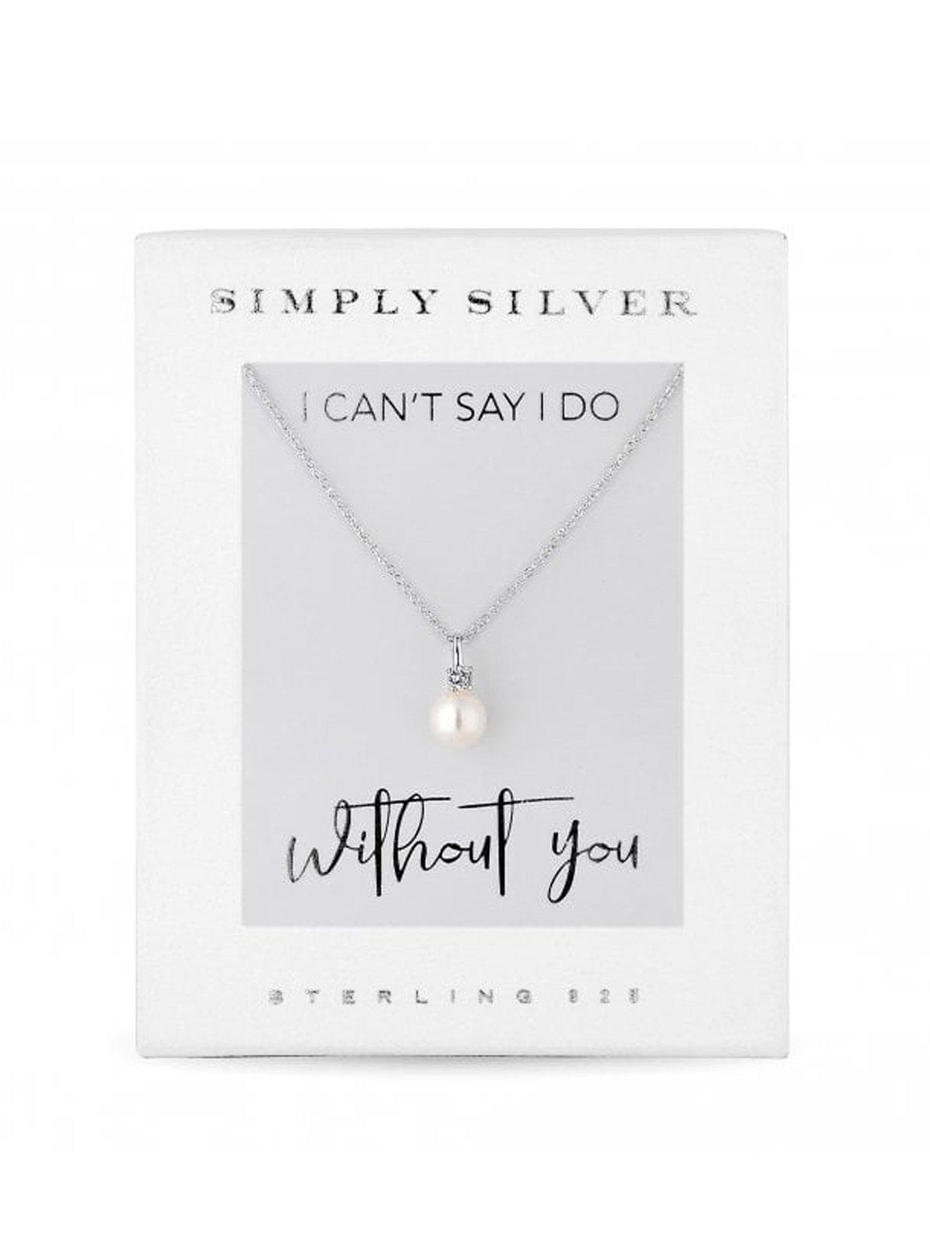 Simply Silver Simply Silver Cubic Zirconia Fresh Water Pearl Pendant Necklace review