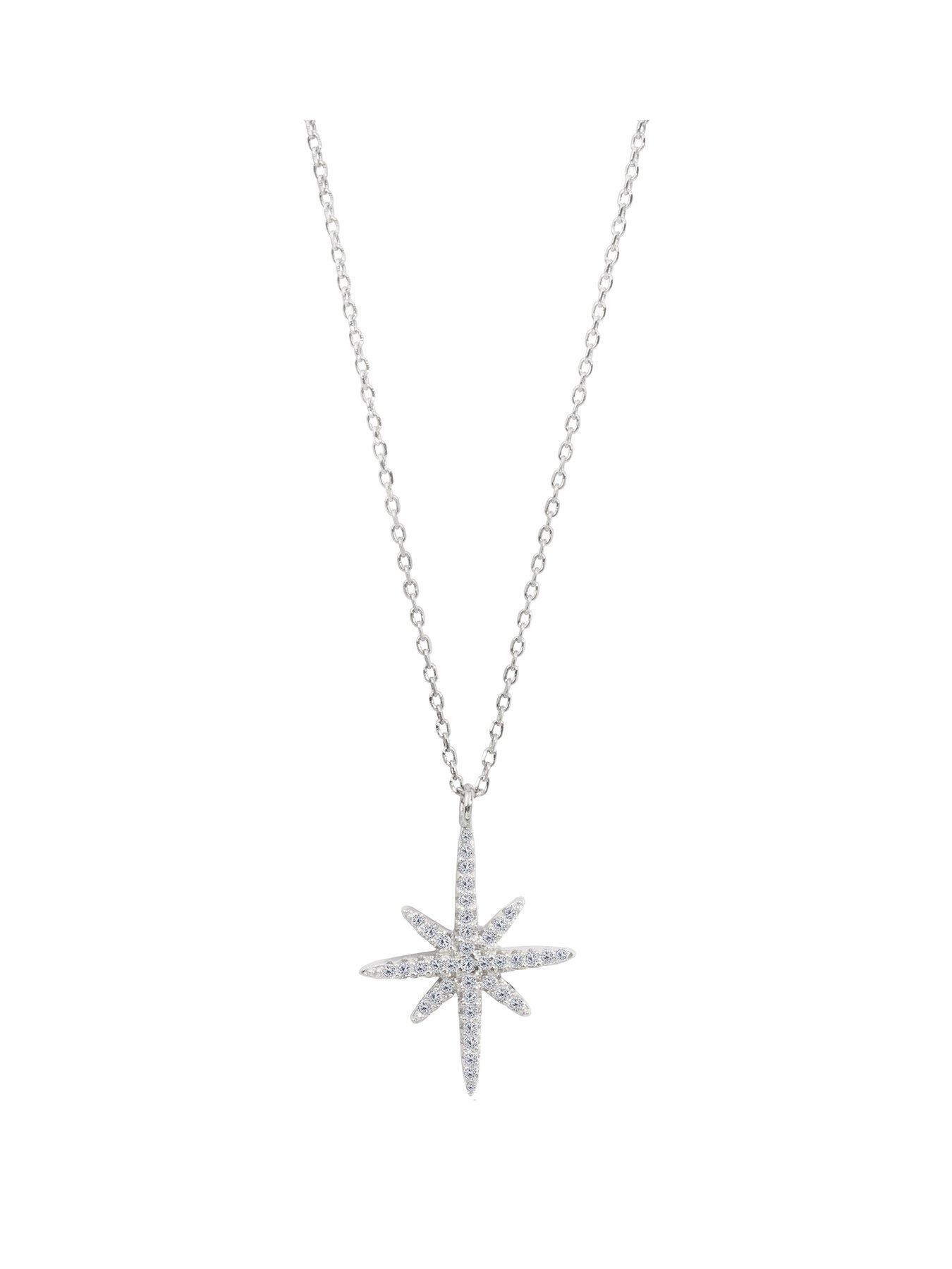 Silver north star necklace deals