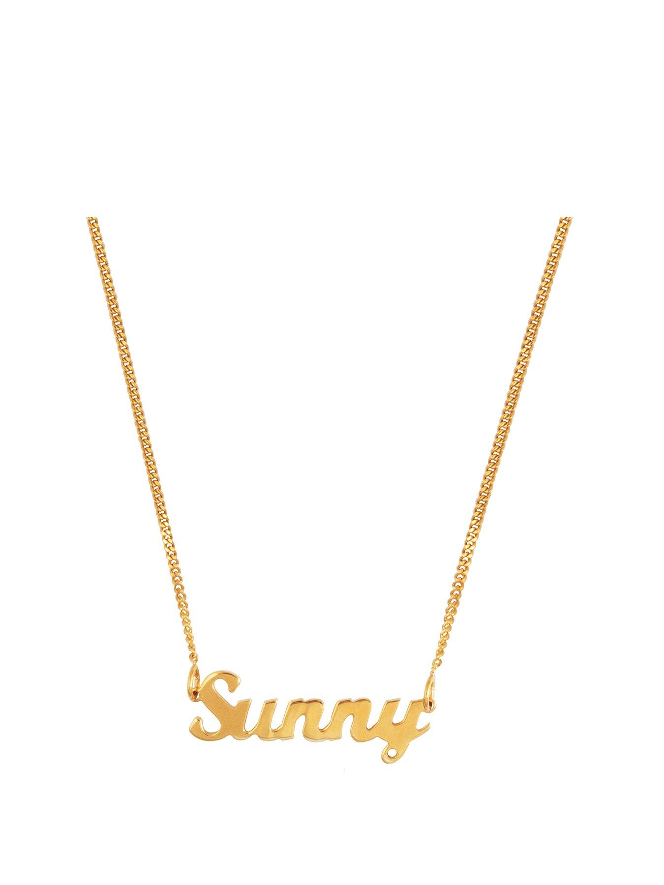 Gold plated store name necklace uk