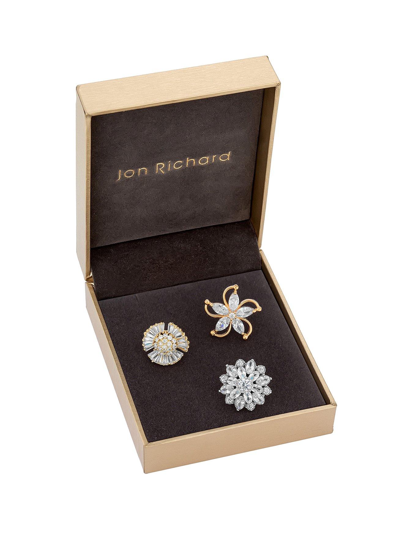 Jon Richard Jon Richard Three Pack Of Crystal Flower Brooches review