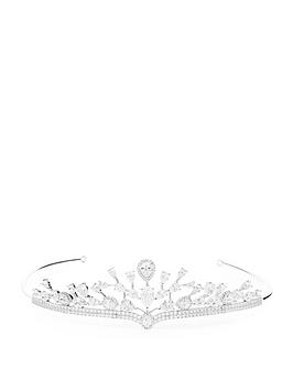 Jon Richard Women's Bridal Cubic Zirconia Tiara|silver