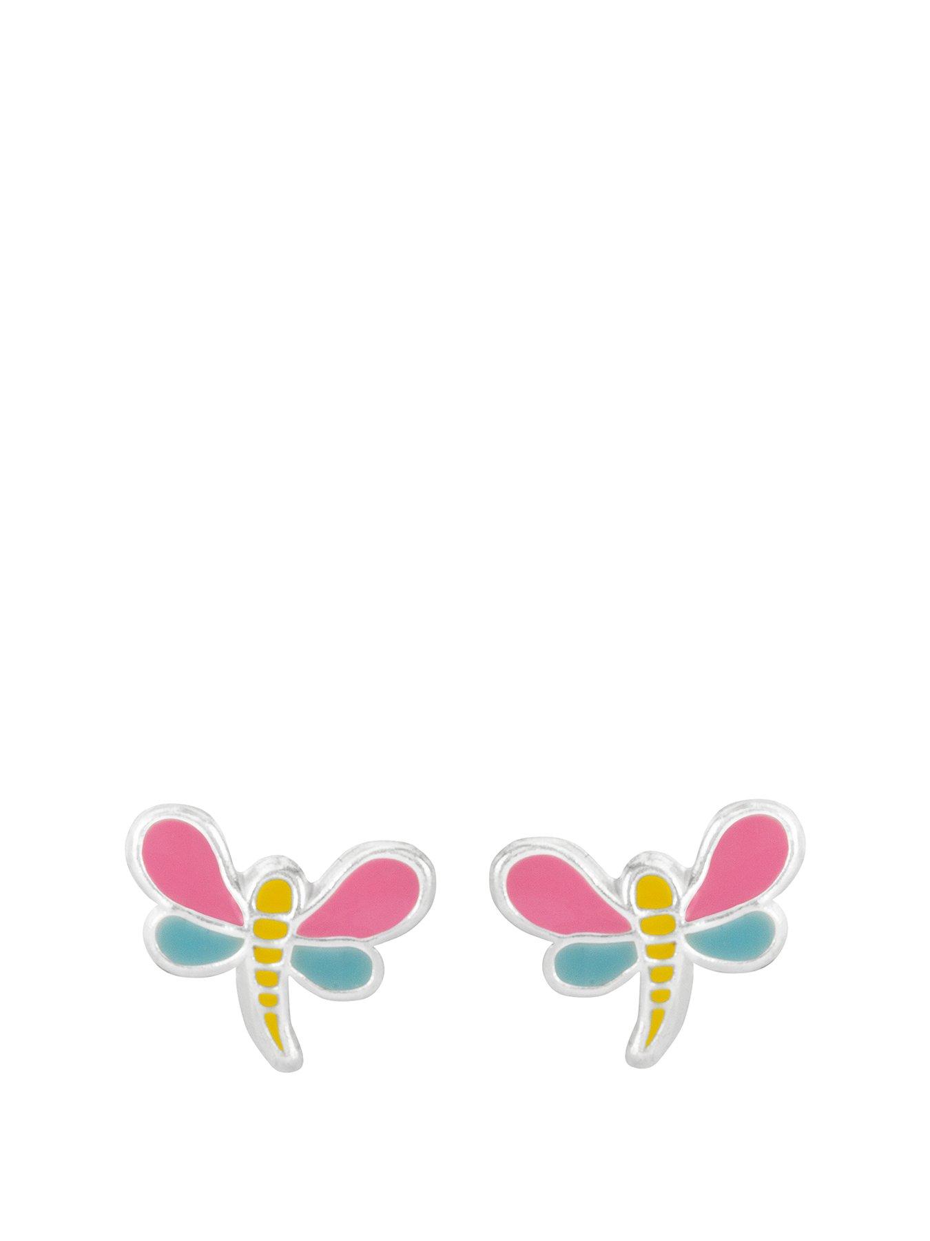 The Love Silver Collection Sterling Silver Enamel Dragonfly Stud Earrings review