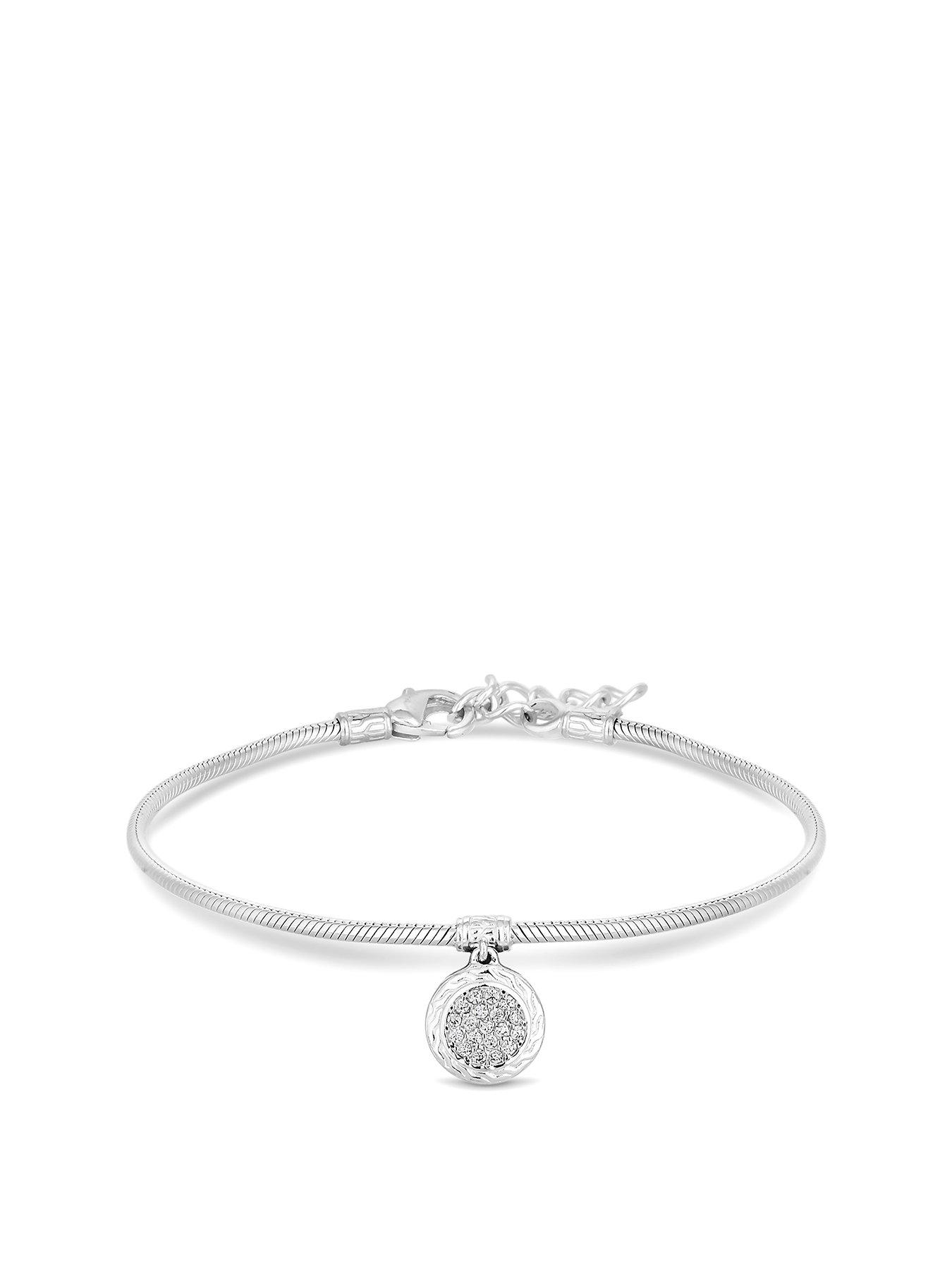 Simply Silver Simply Silver Cubic Zirconia Pave Charm Snake Bracelet review