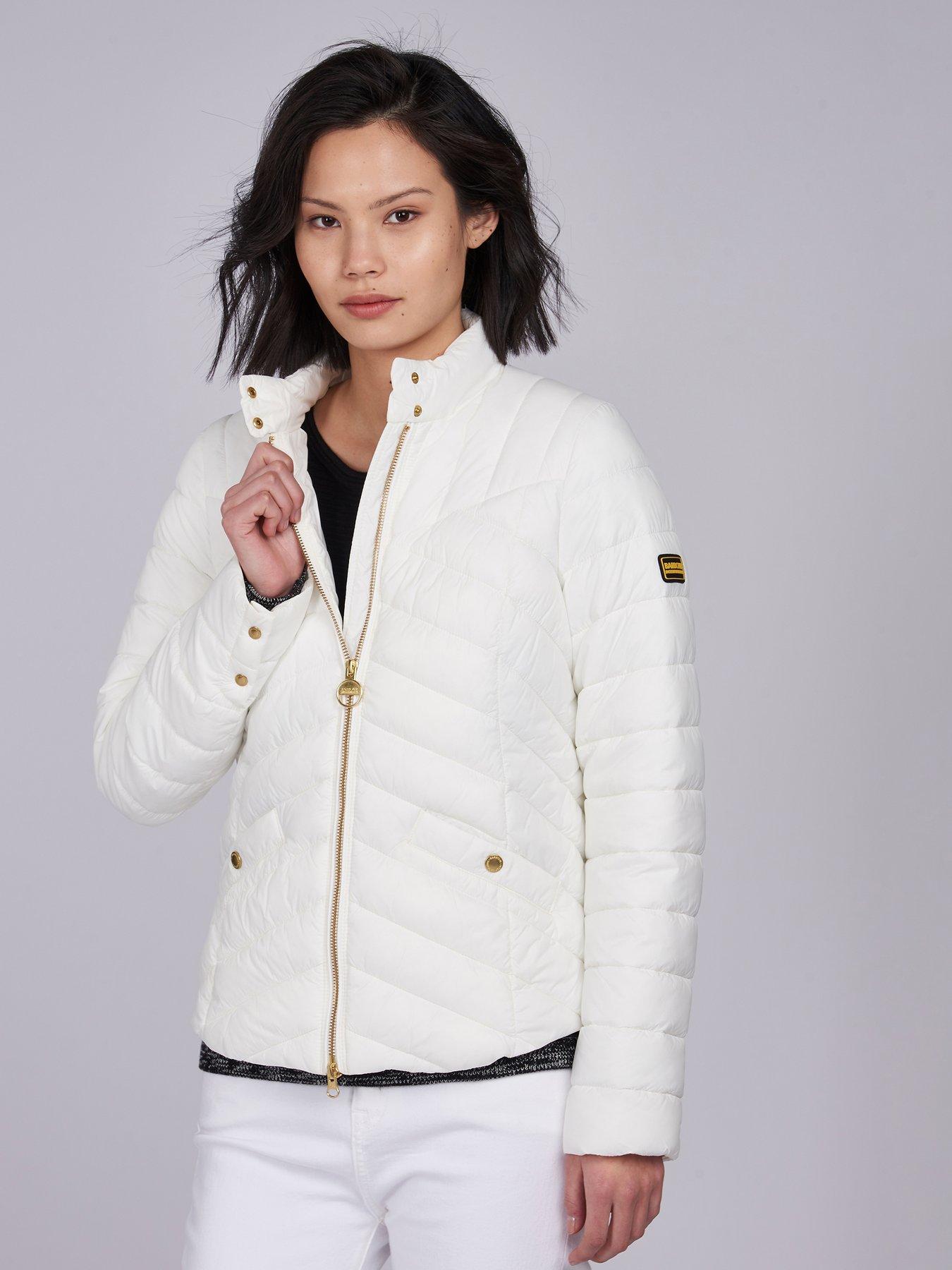 white quilted jacket