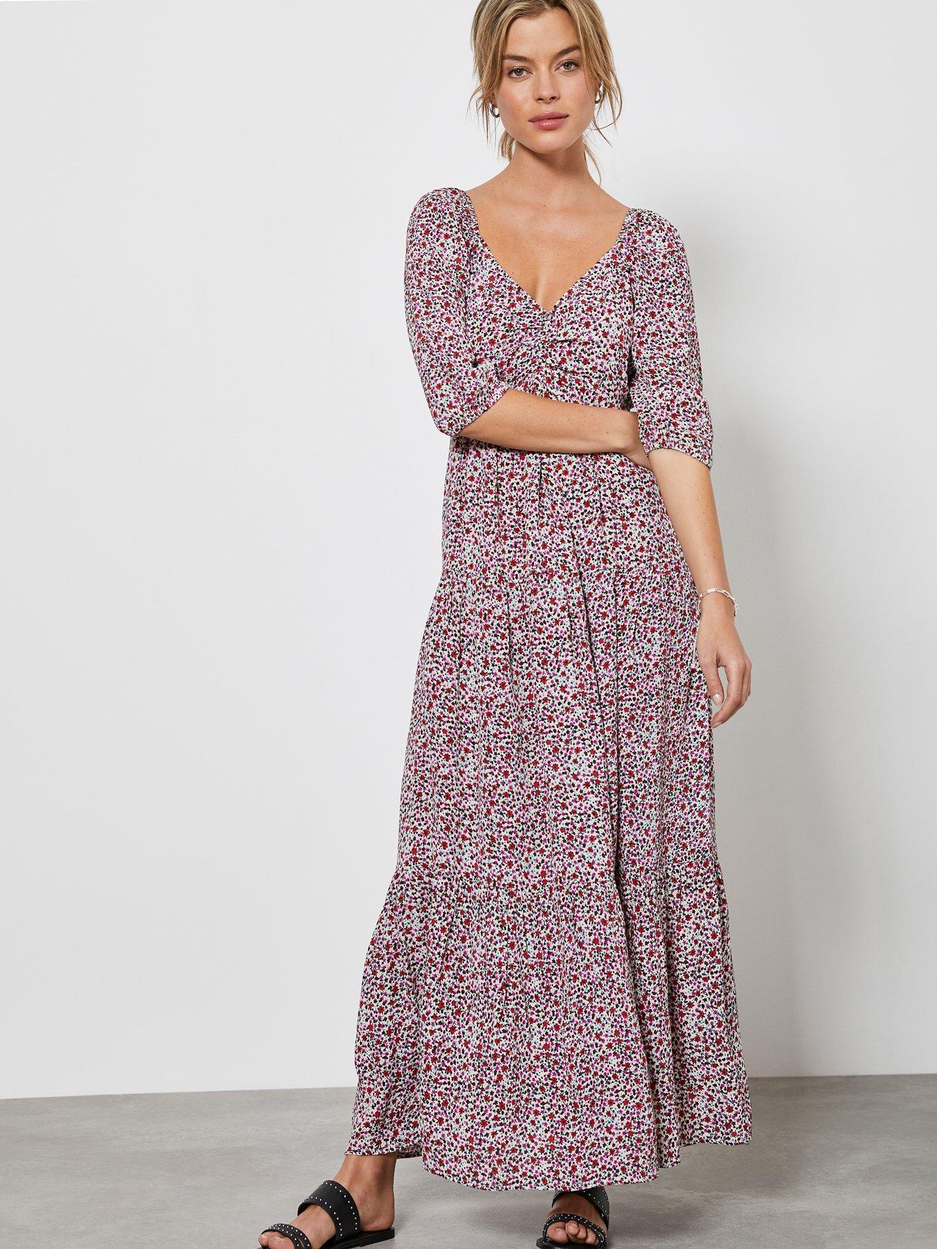 mint velvet summer print high neck dress