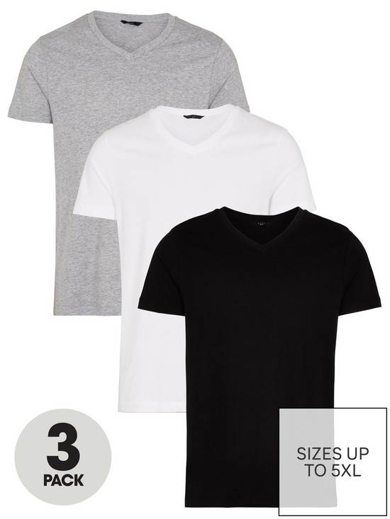 front image of very-man-essentialsnbspv-neck-t-shirt-3-pack-multi