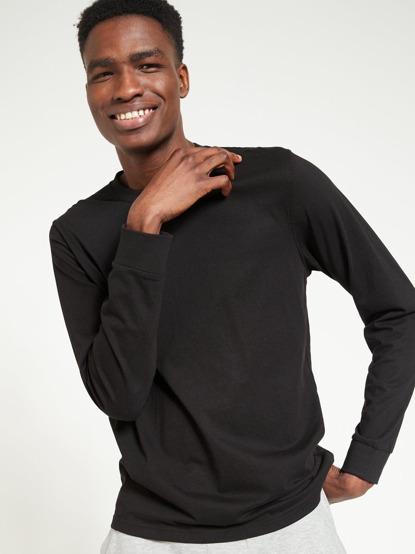 Black long sleeve shirt mens best sale