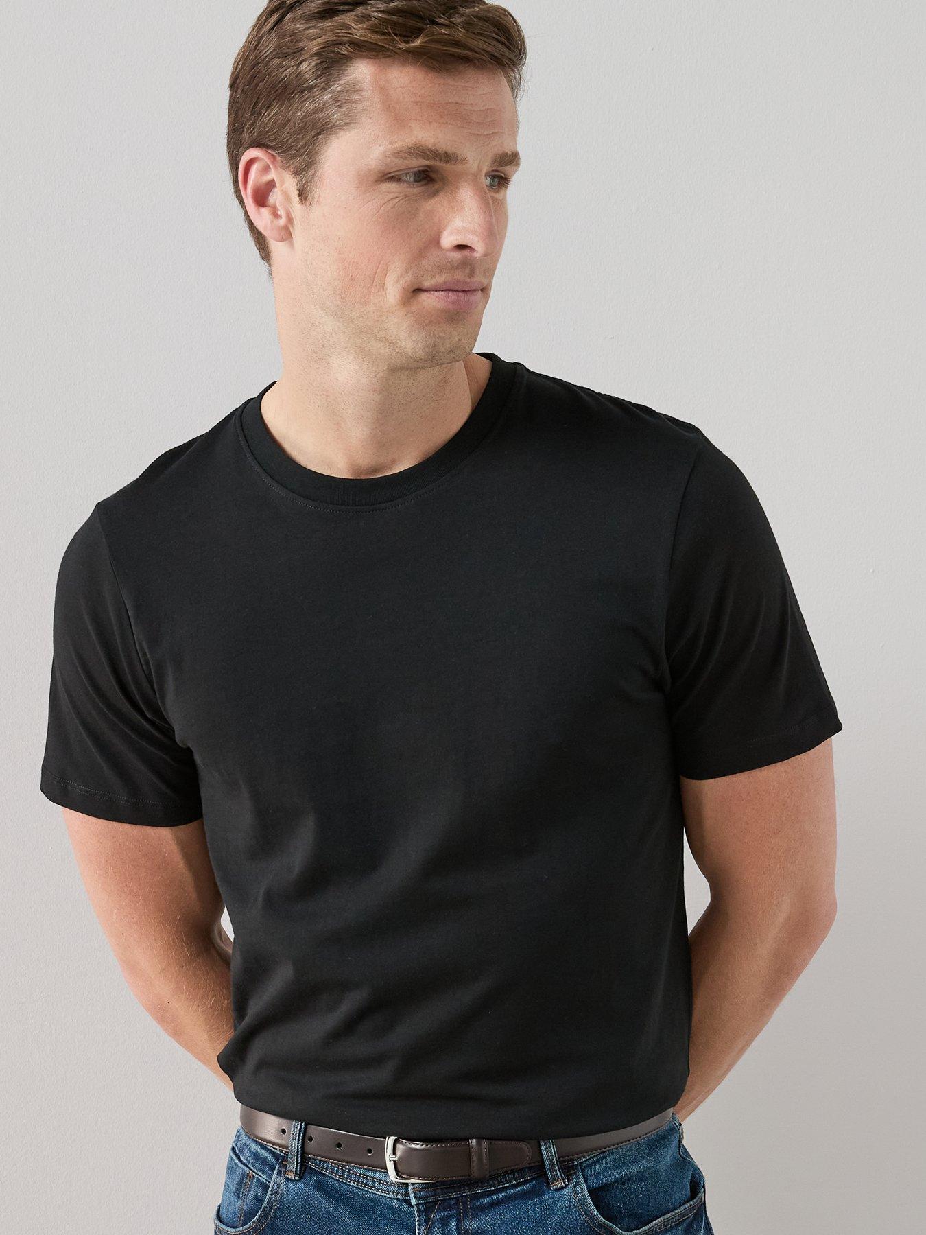 Image 4 of 6 of The Very Collection 3 Pack Pure Cotton Crew Neck Essential T-shirts - Black/white/grey