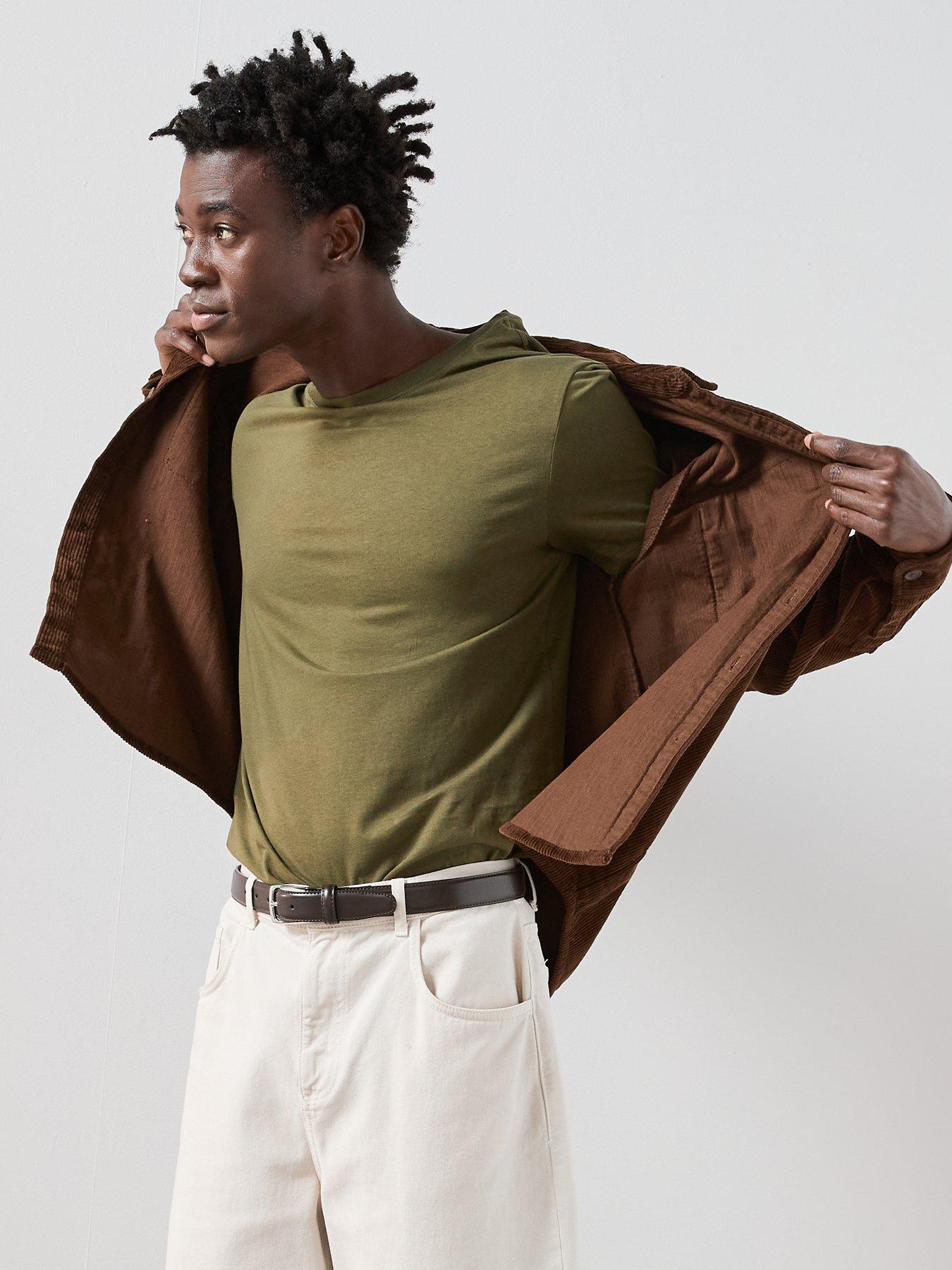 Image 4 of 7 of The Very Collection Pure Cotton Essentials Crew Neck T-Shirt - Khaki