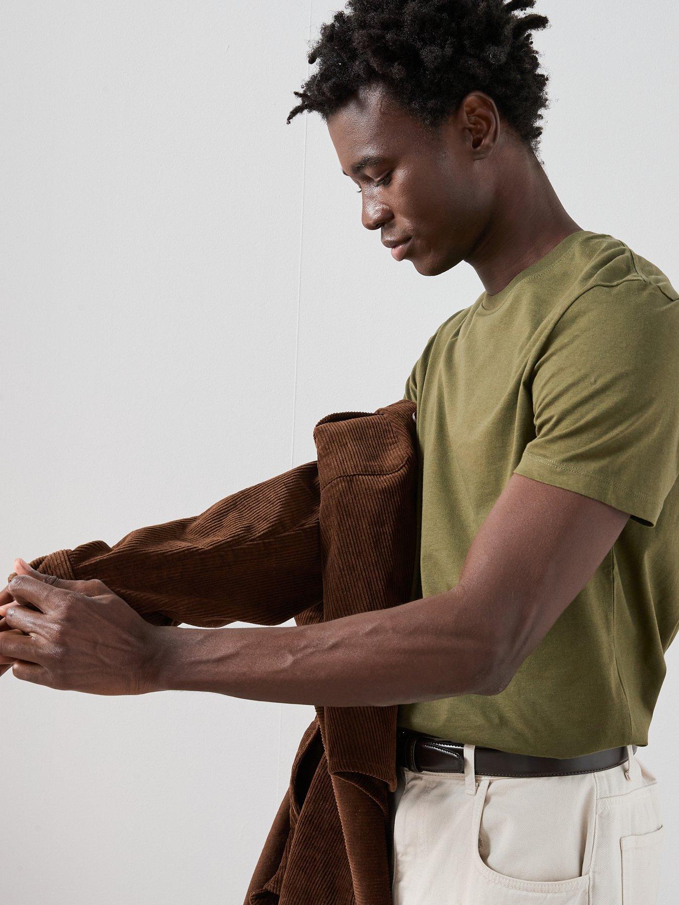 Image 6 of 7 of The Very Collection Pure Cotton Essentials Crew Neck T-Shirt - Khaki
