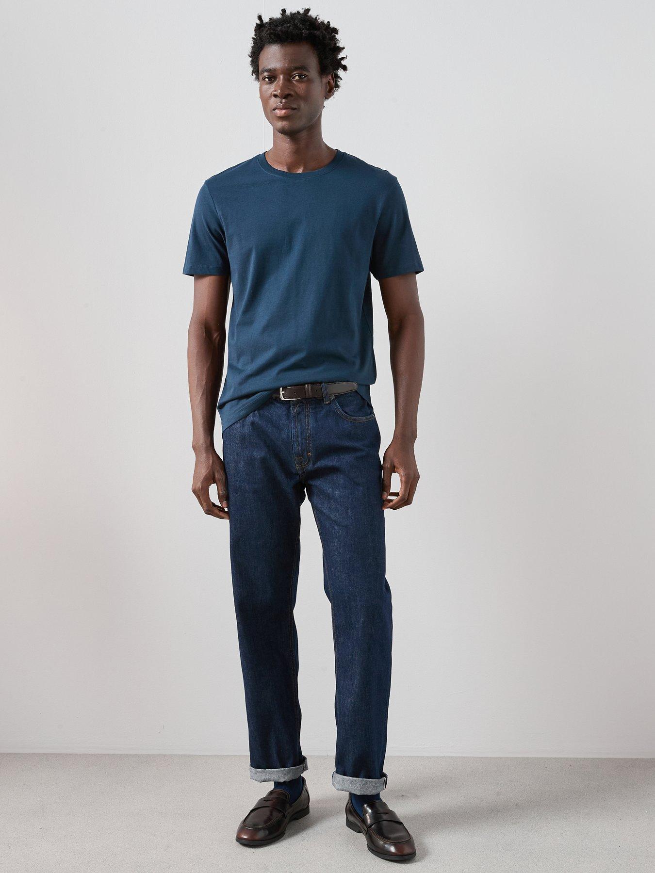 Image 3 of 7 of The Very Collection Essentials Crew Neck T-Shirt - Navy