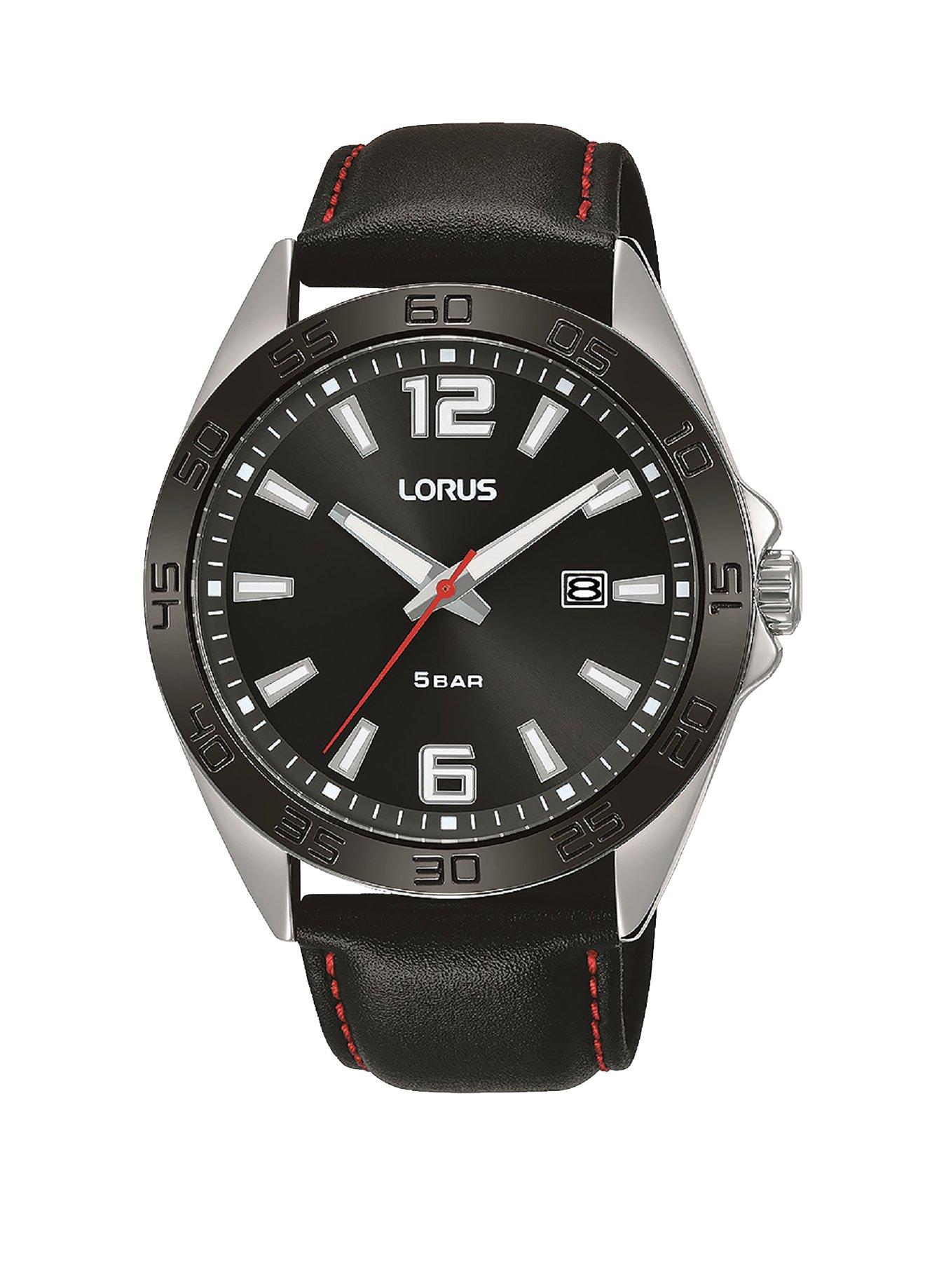 Lorus Sport Black Leather Strap Black Dial Mens Watch review