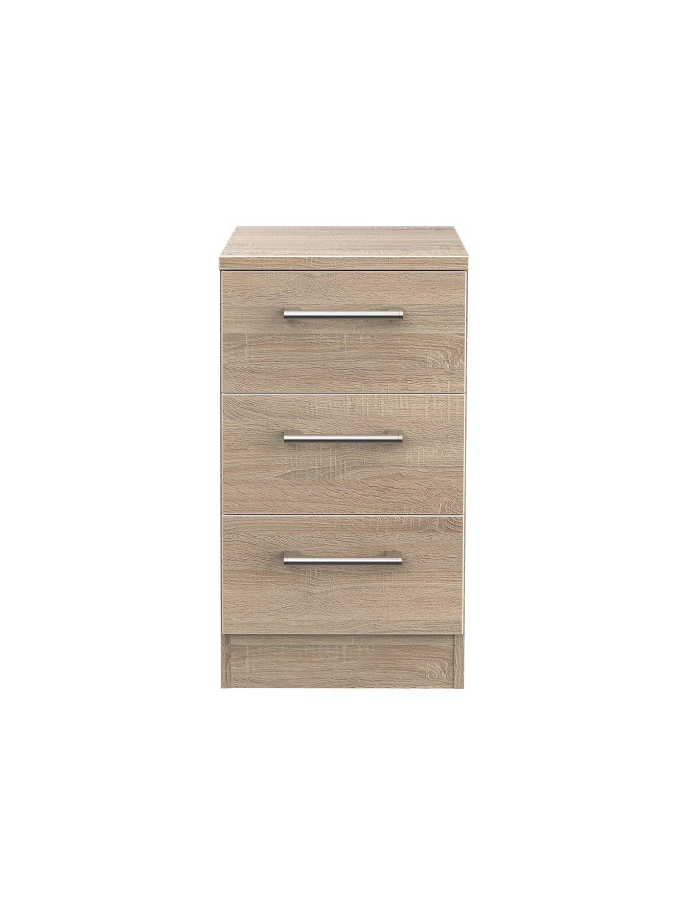 SWIFT Halton Ready Assembled 3 Drawer Bedside Chest - FSC® Certified